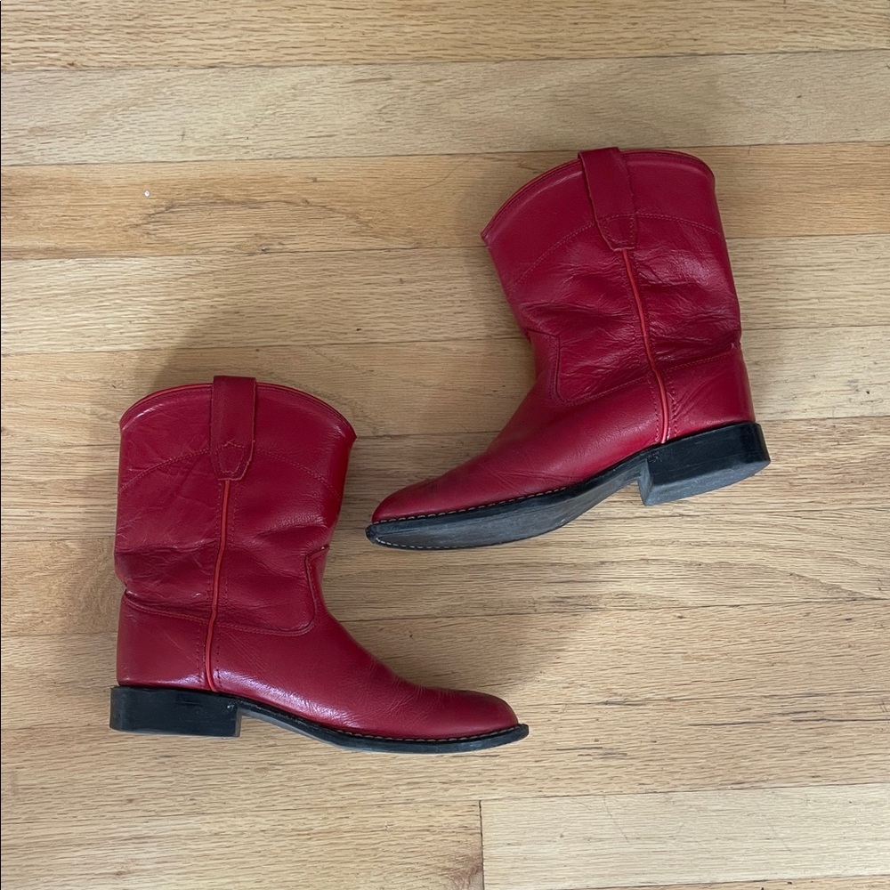 Old West kids leather boots size 3
